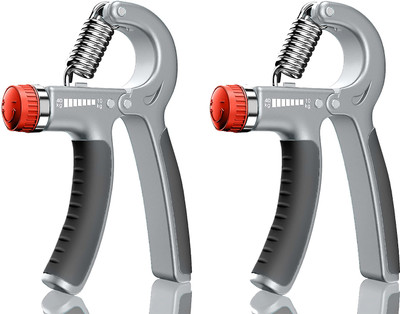 Strauss Adjustable Hand Grip Strengthener|Hand Gripper/Exerciser|Finger Grip (Pack of 2) Hand Grip/Fitness Grip(Black, Grey)
