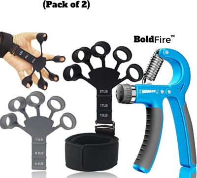 BoldFire Adjustable Finger Exerciser With Hand Grip Strength Trainer Finger(Pack of 2) Hand Grip/Fitness Grip