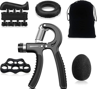 Estervig Hand Grip Strengthener Set – Adjustable Hand Gripper for Gym, Finger Exerciser Hand Grip/Fitness Grip(Black)