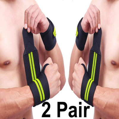 DreamPalace India ULTIMATE WEIGHT LIFTING STRAPS FOR PROFESSIONAL WORKOUT 2 PCS SET Hand Grip/Fitness Grip(Green, Black)