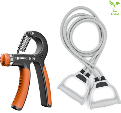 LIVOX Adjustable Finger & Hand Gripper with Tonnig Tube , For gym Workout Hand Grip/Fitness Grip(Multicolor)