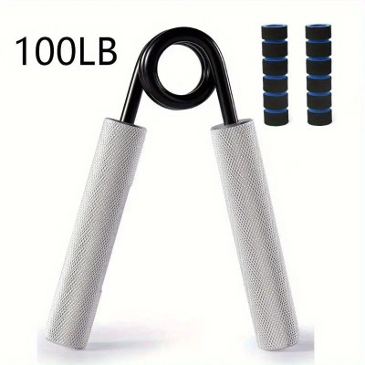 Fit Carve Silver 100LB Hand Grip Strengthener with Foam Handle Hand Grip/Fitness Grip Hand Grip/Fitness Grip(Silver)