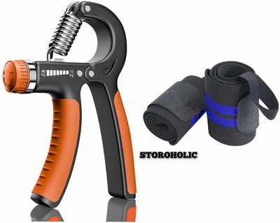 STOROHOLIC Hand Gripper & Gym Wrist Band Hand Gripper/Fitness Grip + Wrist Grip Band Hand Grip/Fitness Grip(Orange, Blue)