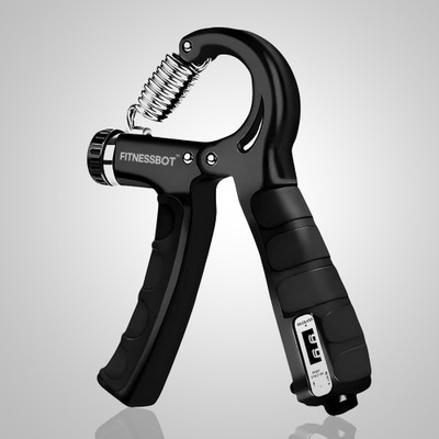 FITNESSBOT Premium Adjustable Wrist & Forearm Strength Trainer with Counter Men and women Hand Grip/Fitness Grip(Black)