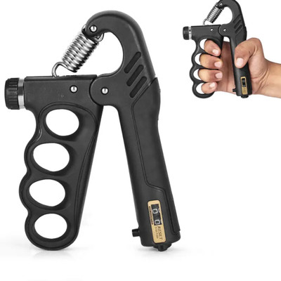 GJSHOP Hand Grip for Arm Excercise, Counter FItness Gripper, 4 Hole Hand Grip Hand Grip/Fitness Grip(Black)