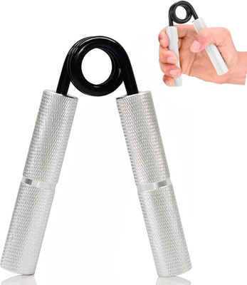 CARDIORAMA Metal 100 LB Hand Grip Strengthener Wrist & Forearm Exerciser for Fitness Grip Hand Grip/Fitness Grip(Silver, Silver)