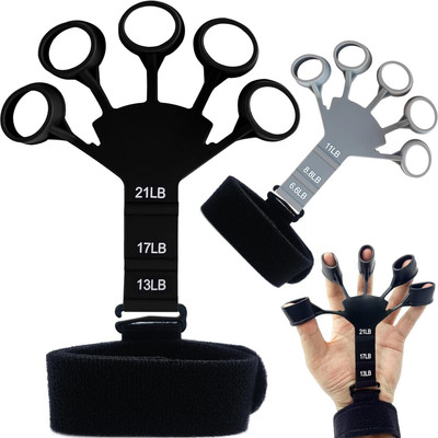 Quinergys Finger Exerciser Stretcher Women Men Exercise Trainer-1 Set Hand Grip/Fitness Grip(Black, Grey)