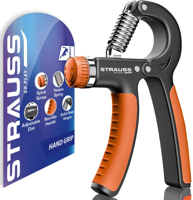 Strauss Adjustable Strengthener | Finger Exerciser| Hand Grip/Fitness Grip(Black, Orange)