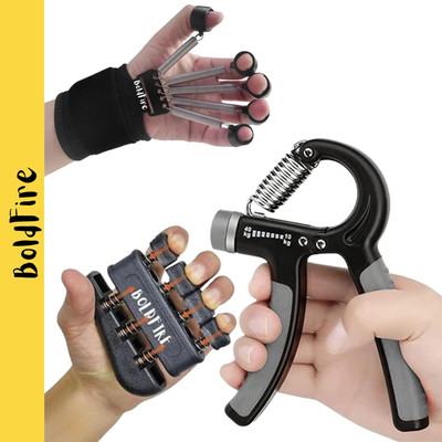 MegaValue Premium Metal Finger Gripper Strength Trainer Forearm Exerciser Hand (Pack of 3) Hand Grip/Fitness Grip(Multicolor)