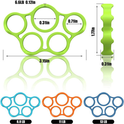 M MOD CON 3 Levels Finger Stretcher Strengthener|Forearm Finger Exerciser|Set of 3 Hand Grip/Fitness Grip