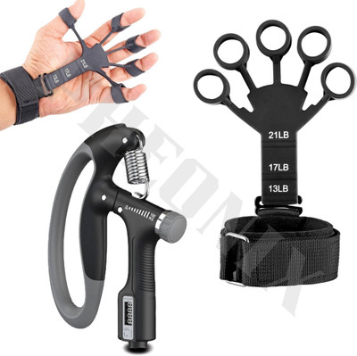 Pheonix D- Shaped Hand Gripper with Counter (100 Kg) and Finger Exerciser (Pack of 2) Hand Grip/Fitness Grip
