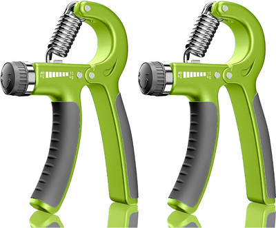 Strauss Adjustable Hand Grip Strengthener|Hand Gripper/Exerciser|Finger Grip (Pack of 2) Hand Grip/Fitness Grip(Black, Green)