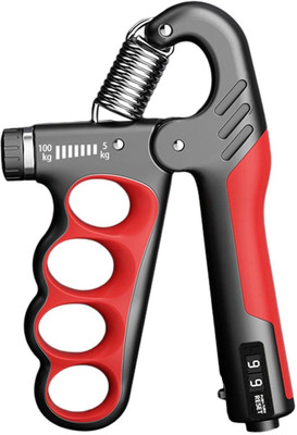 Quinergys Mechanical Counting Tool For Finger Hand Forearm Exercising-Red Hand Grip/Fitness Grip(Red)