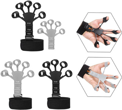 Quinergys Grip Strength Trainer and Hand Extension Exerciser Hand Grip/Fitness Grip(Black, Grey)