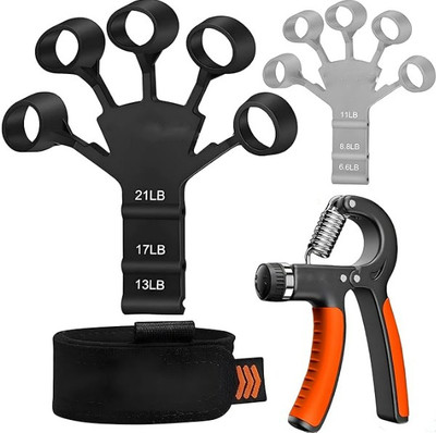 BOLDHIGH Finger Exerciser Equipment With Adjustable Hand Gripper (2 Pack) Hand Grip/Fitness Grip(Multicolor)