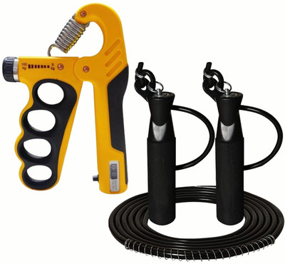 A G Enterprises Adjustable Hand Grip & Skipping Rope Combo for Gym & Home Hand Grip/Fitness Grip(Multicolor)