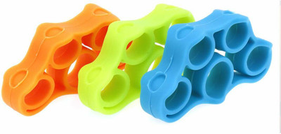 Wrapadore Silicone Finger Stretcher Hand Resistance Bands Set of 3 Hand Grip/Fitness Grip(Multicolor)