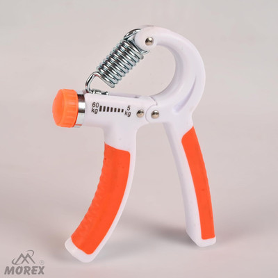MOVEX Morex Adjustable Hand Grip Strengthener 5-60kg –Non-Slip Grip Trainer for Unisex Hand Grip/Fitness Grip(Orange, White)
