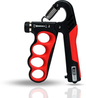 EzWin Adjustable Hand Gripper Pro Max - 6 to 60KG with Reps Counter & Reset Hand Grip/Fitness Grip(Black, Red)
