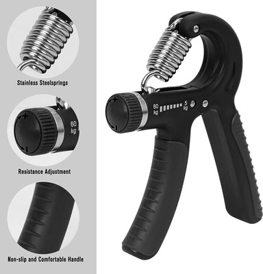 Ironclasp HAND Grip Strength Trainer 5 to 60kg gripper Hand Grip/Fitness Grip(Black)