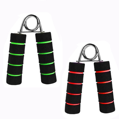 TRUE INDIAN Sports Soft Foam Handle Hand Exerciser Gripper| Wrist Forearm | Finger Strength Hand Grip/Fitness Grip(Green, Red)