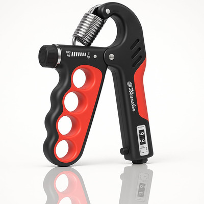 Wearslim Adjustable Resistance Exerciser Forearm & Finger Trainer with Counter Hand Grip/Fitness Grip(Red)