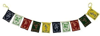 PANALALJI Tibetian Buddhist Prayer Flags for Car and Bike (Combo Pack) Rectangle Car Window Flag(Satin)