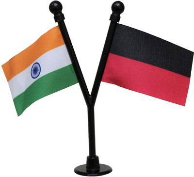 The Flag Shop India & Dravida Munnetra Kazhagam (DMK) Miniature Car Dashboard Flags Rectangle Car Dashboard Flag(Polyester)