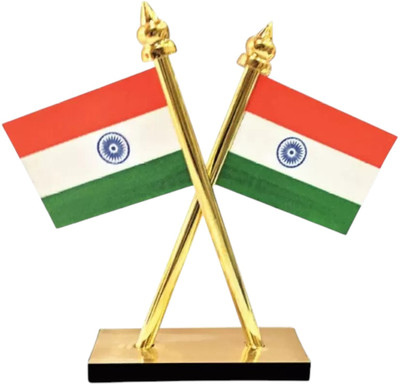 WOLCH Indian Flag Rectangle Car Dashboard Flag(Cotton, Pack of 1)