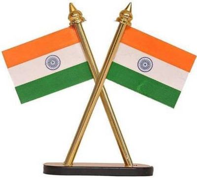 Auto Emporium Hub Indian Flag for Car Dashboard, Flag for Office Table, Flag for Study Table Rectangle Car Dashboard Flag(Nylon)