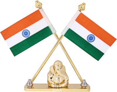 VOILA India Double Sided Wind Car Dashboard Flag(Metal)