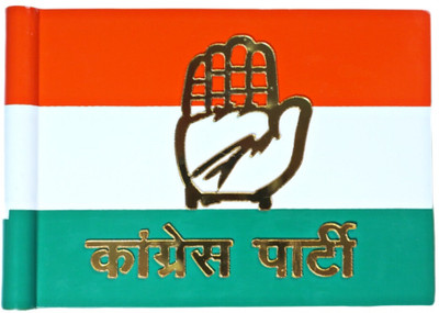 Krishna Art Congress Flag Rectangle Car Window Flag(Plastic)