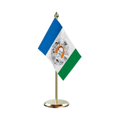 The Flag Company YSRCP flag - Brass Base And Brass Pole Rectangle Table Miniature Flag(Polyester)