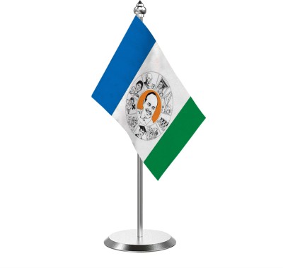 The Flag Company YSRCP flag - Stainless Steel Base And Pole Rectangle Table Miniature Flag(Polyester)