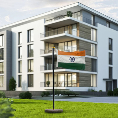Luv My India India Rectangle Outdoor Flag(Cotton)