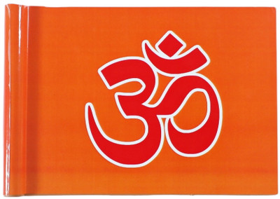 Krishna Art Om flag Rectangle Car Window Flag(Plastic)