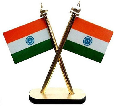 STAR SHINE indian Square Car Dashboard Flag(Plastic)