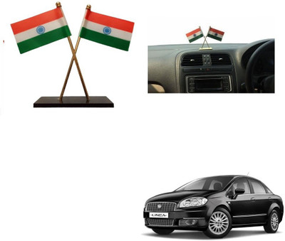 SPREADX Car Dashboard Idols India Flag double Indian flag Universal for Fiat Linea T-1 Double Sided Wind Car Dashboard Flag(Paper, Metal)