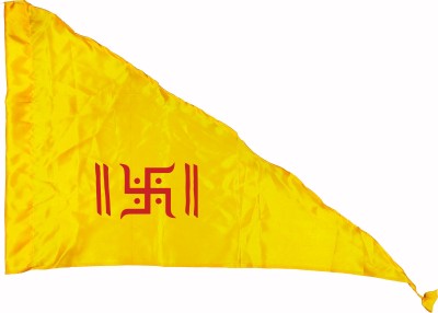 la jarden Divine swastik yellow Triangle Outdoor Flag(Satin)