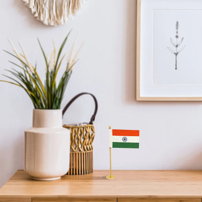 Luv My India India Rectangle Table Miniature Flag(Cotton)