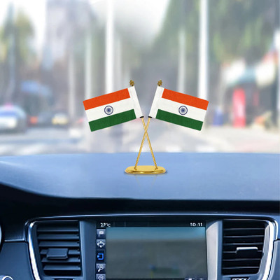 Luv My India India Rectangle Table Miniature Flag(Cotton)