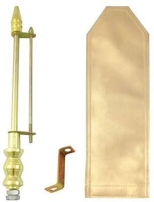 DECTEMS Golden Car Flag Rod with Bracket and White Cover Universal Fit for All Car Model Rectangle Car Window Flag(Metal, Pack of 1)