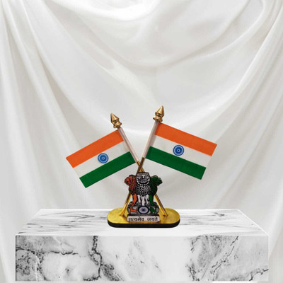 himansh expo indian flag Double Sided Wind Car Dashboard Flag(Metal, Plastic)