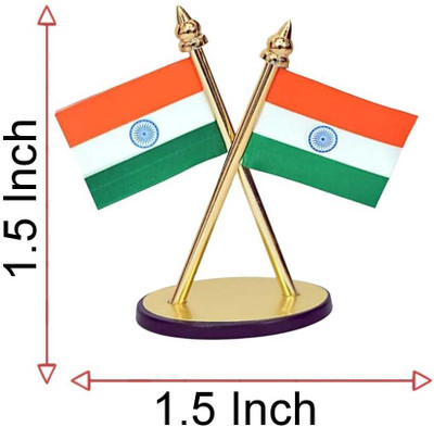 Tarido Indian National Flag Rectangle Car Dashboard Flag(Plastic, Pack of 1)