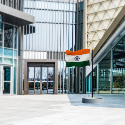 Luv My India India Rectangle Outdoor Flag(Cotton)