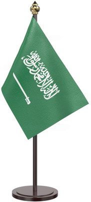 The Flag Company Saudi Arabia Table Flag With Black Acrylic Base Rectangle Table Miniature Flag(Polyester)
