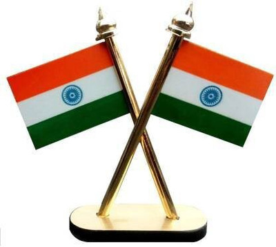 Tarido INDIAN FLAG Rectangle Car Dashboard Flag(Nylon)