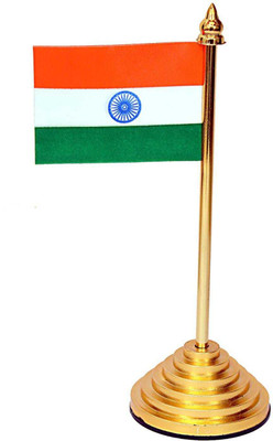 DeskDock Indian National Flags For Car Dashboard , For Office Table& Study Table Rectangle Car Dashboard Flag(Plastic)