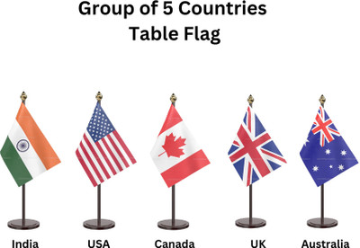 The Flag Company The Flag Company Set of 5 Table Flags with Stands Rectangle Table Miniature Flag(Polyester)