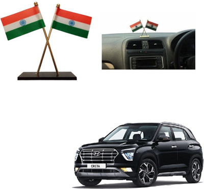 SPREADX Car Dashboard Idols India Flag double Indian flag Universal Hyundai Creta T-2 Double Sided Wind Car Dashboard Flag(Paper, Metal)
